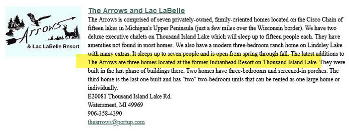 Indianhead Resort (Island View at the Arrows) - The Arrows Website (newer photo)